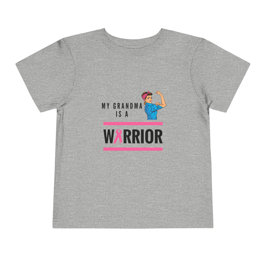 Strong Grandma is a Warrior Breast Cancer Awareness Toddler Tee