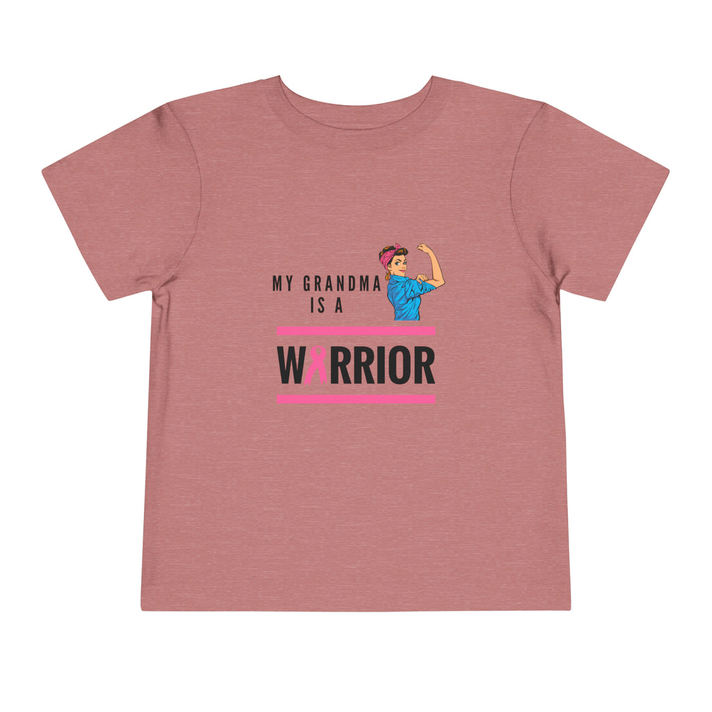 Strong Grandma is a Warrior Breast Cancer Awareness Toddler Tee