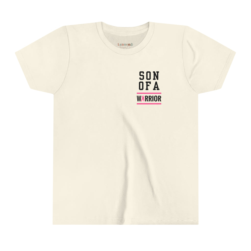Youth Son of a Warrior Breast Cancer Awareness Tee