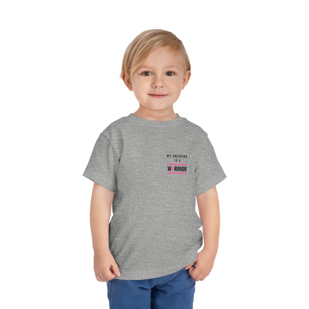 Grandma is a Warrior Breast Cancer Awareness Toddler Tee