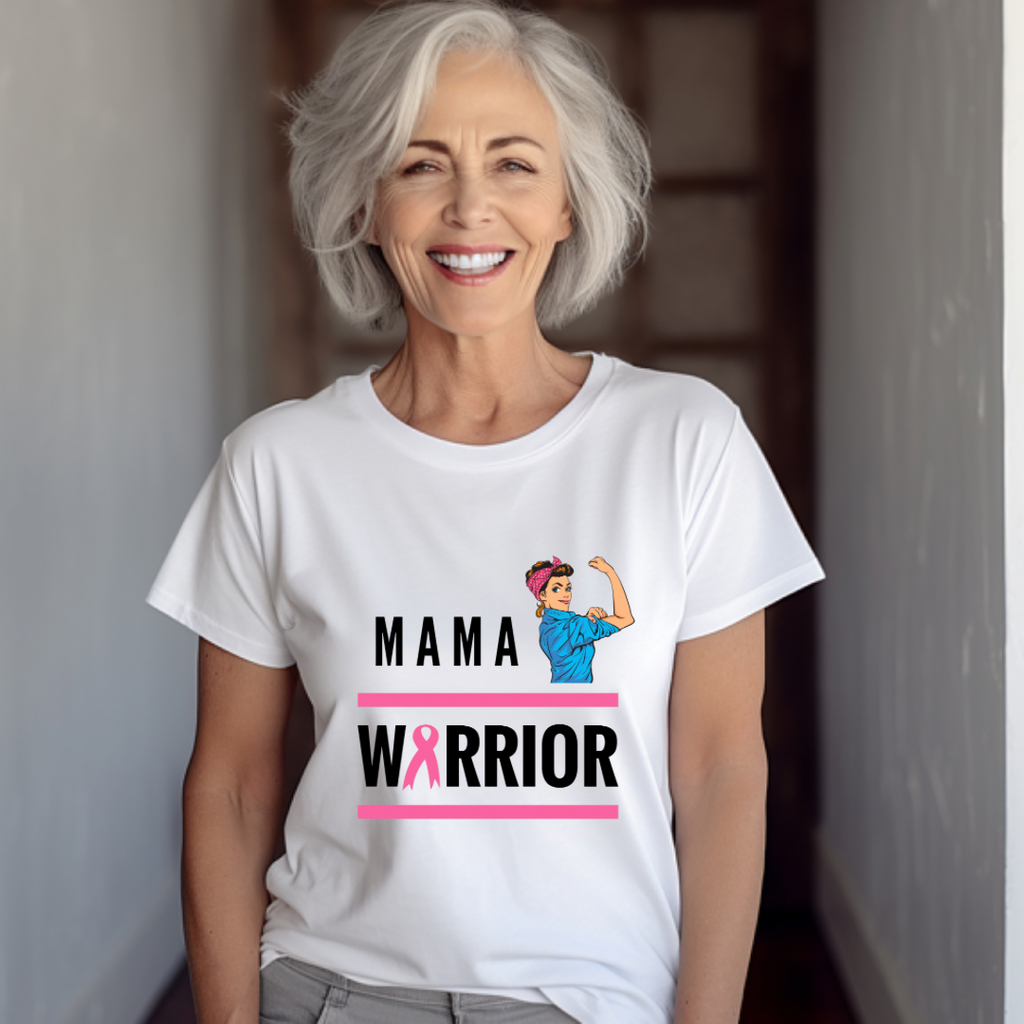 Strong Mama Warrior Breast Cancer Awareness Tee