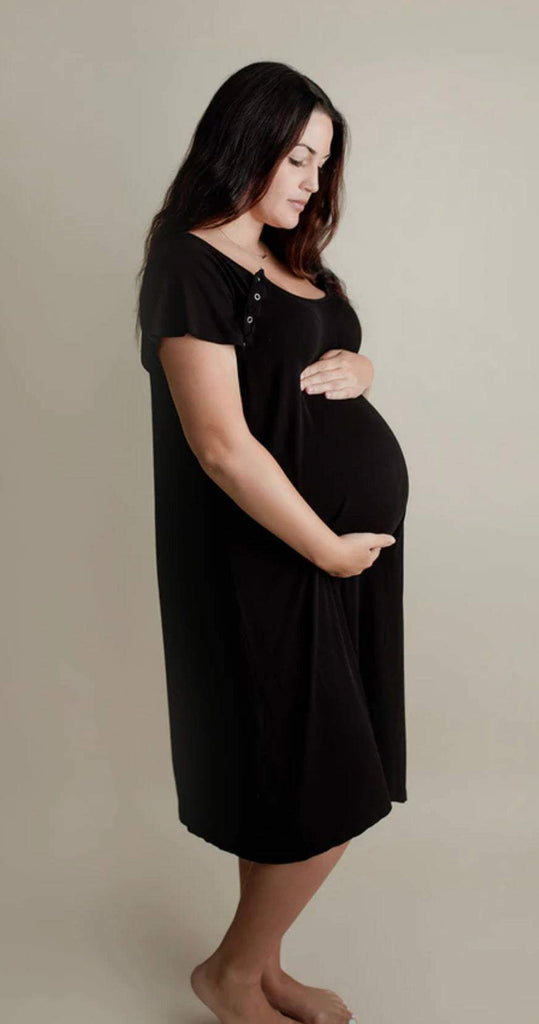 Black Mommy Labor and Delivery/ Nursing Gown | Lennon + Sage Co