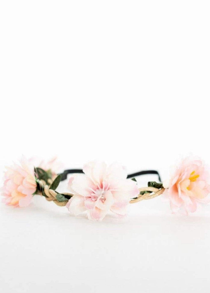 Baby girl toddler girl braided leather floral headband