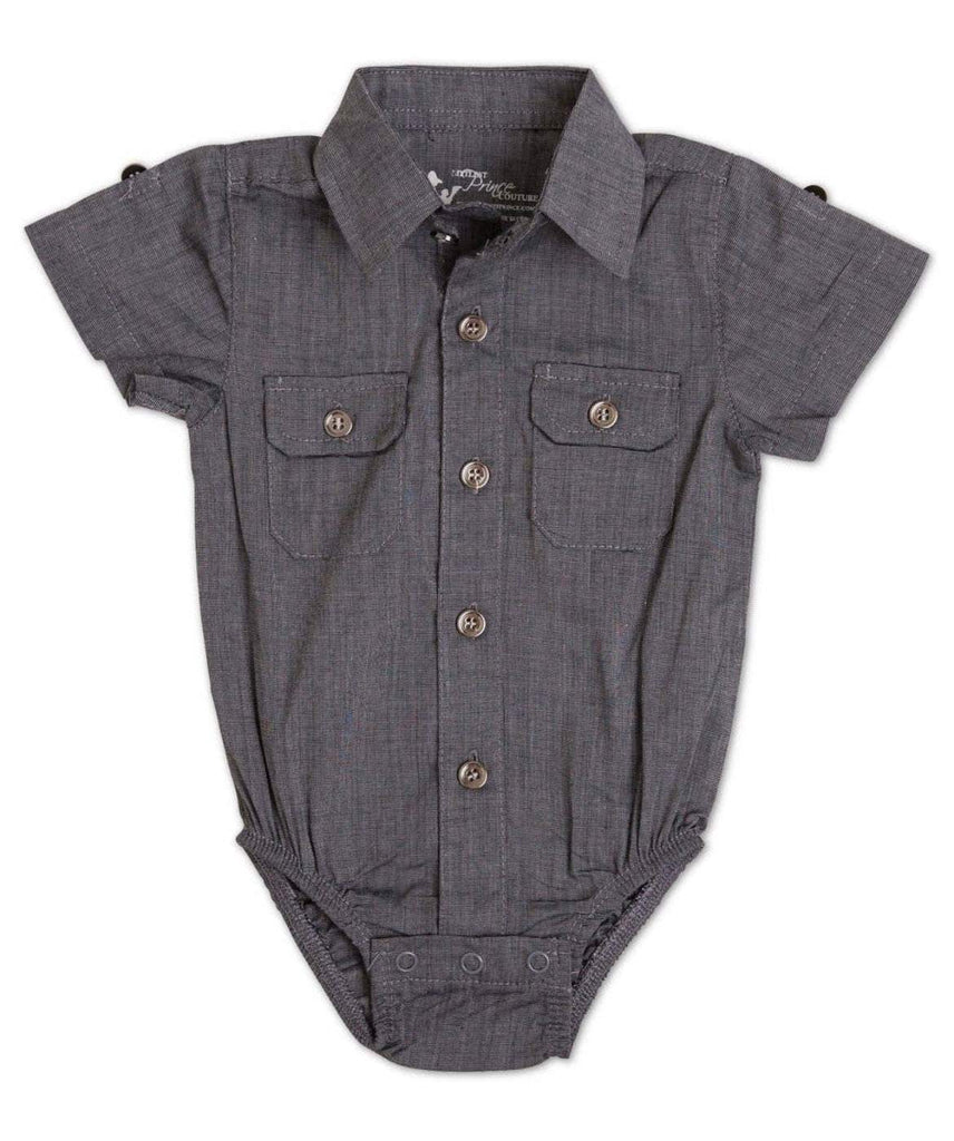 Baby Boy Chambray Short Sleeve Dress Shirt