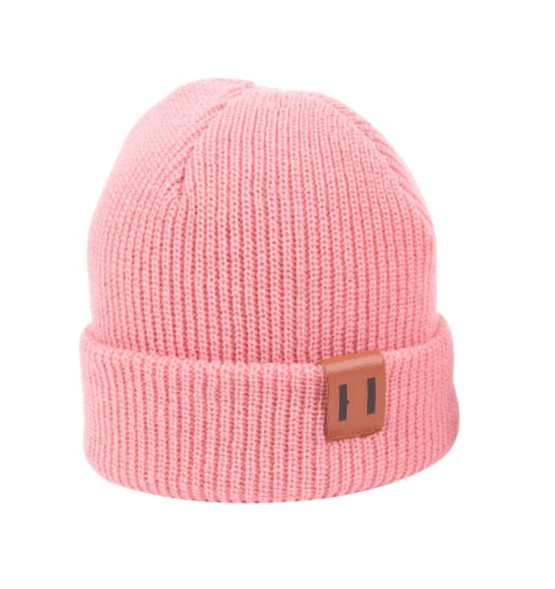 Baby and toddler girl pink fall and winter beanie
