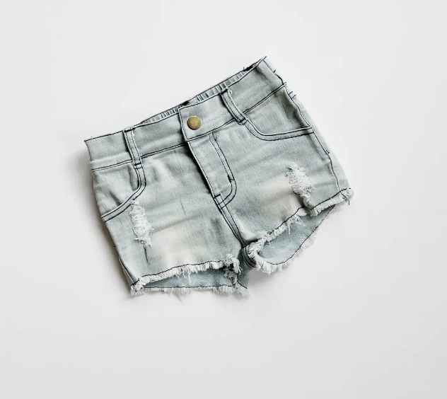 Girl's Slate Gray Denim Shorts
