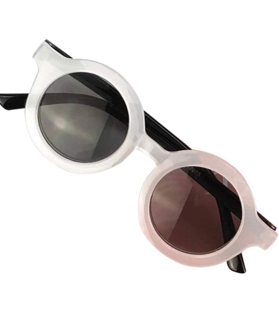 Baby and toddler unisex white circle sunglasses