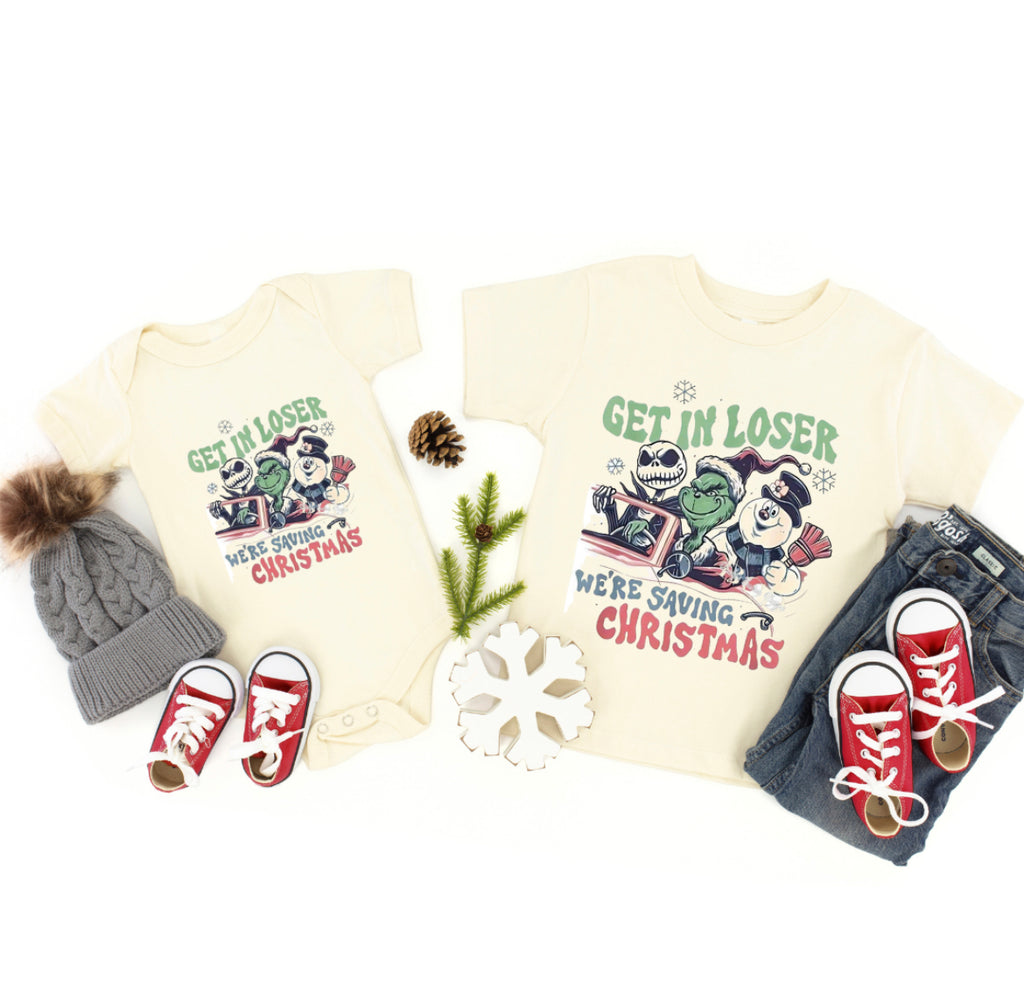 Get in Loser Baby Toddler Christmas Tee and onesie