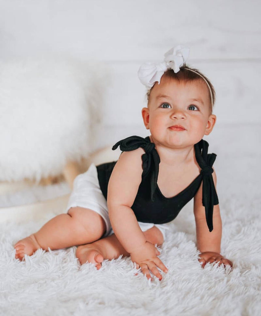 Baby girl toddler girl tie shoulder tank leotard