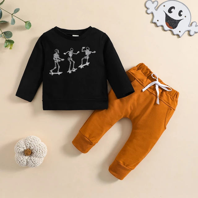 Boy’s Halloween Skating Skeleton Set | Lennon + Sage Co
